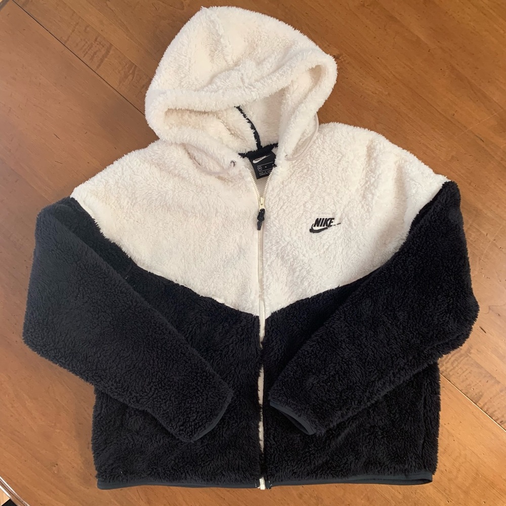 Nike Full Zip Hooded Sherpa Fleece Size M